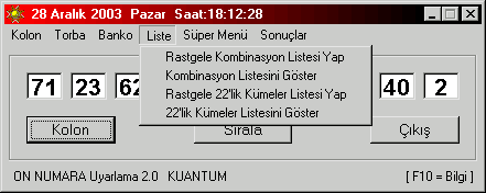 ON NUMARA 2.0 KUANTUM Ana Men