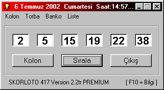 Turkish Version Main Window