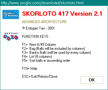 Help or Info Window [ F10 Menu ]