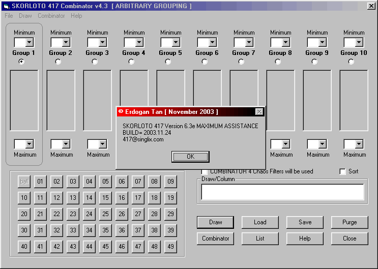 Arbitrary Grouping Form (MS LOTTO) 
