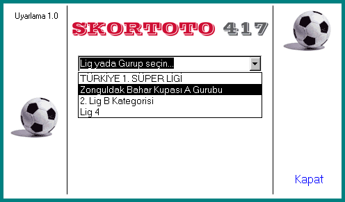 ENTRANCE - League Selection Form (Form1)