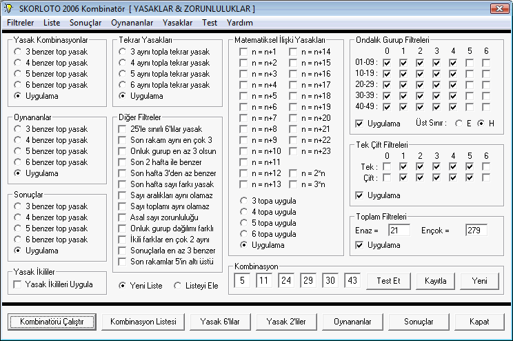 SKORLOTO 2006 Chaos Filters Window