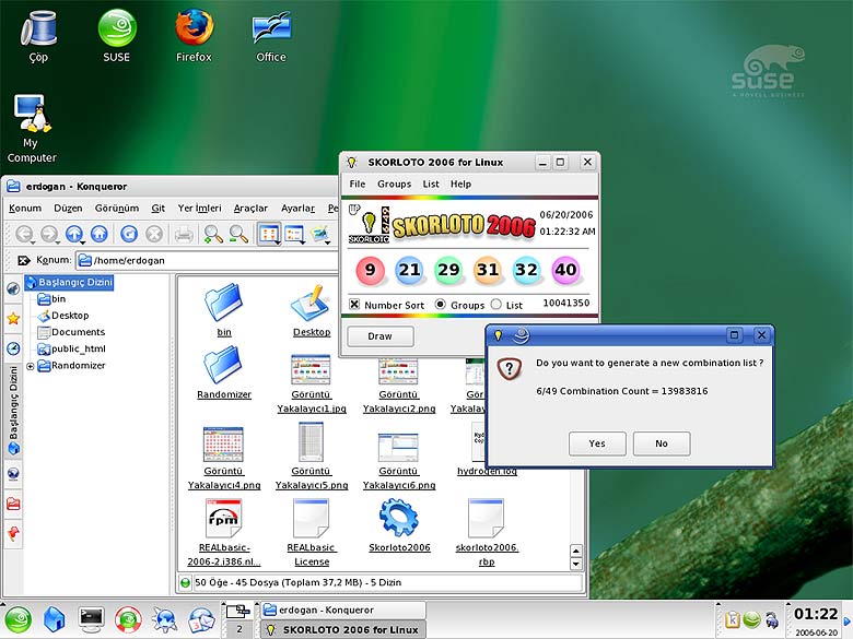 SKORLOTO 2006 Randomizer running on SUSE LINUX 10